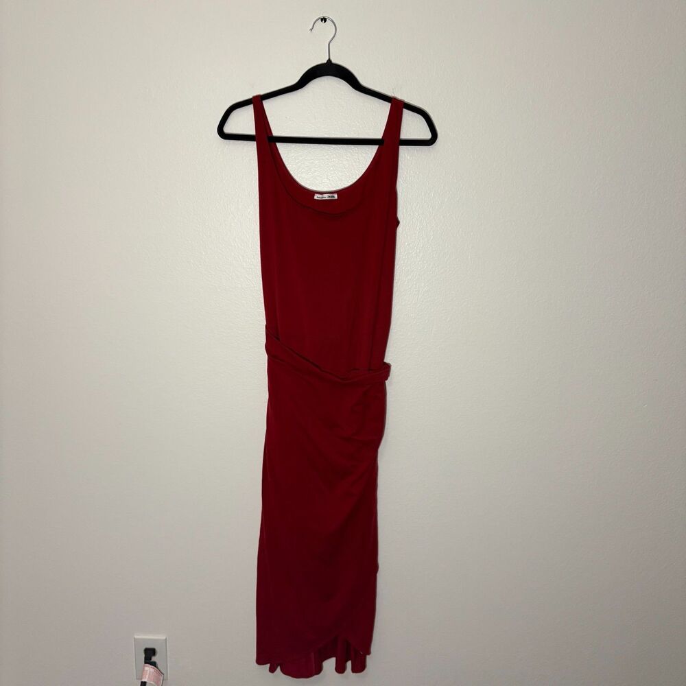 Reformation Kaila Red Wrap Tank Dress Burgundy 1X